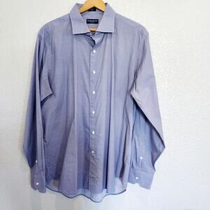 Peter Millar Blue Long Sleeve Dress Shirt Size XL